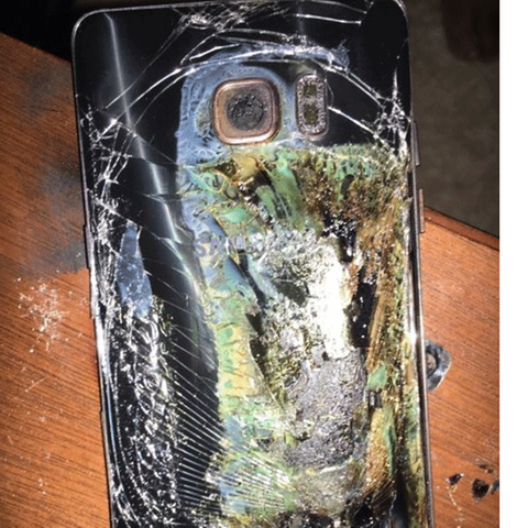 Ein explodiertes Samsung Galaxy Note 7