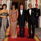 Präsident Barack Obama und seine Frau Michelle Obama empfangen den italienischen Ministerpäsidenten Matteo Renzi und seine Frau Agnese Landini im weißen Haus. Es ist der letzte offizielle Besuch für den Präsidenten. Am 9. Novmeber 2016 wird in den USA gewählt.