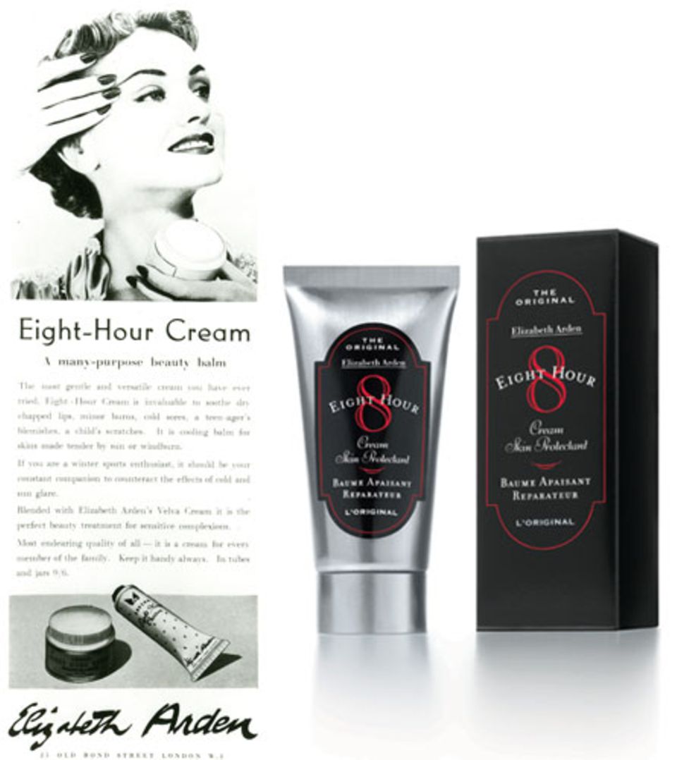 Seit über einem Jahrhundert lindert die "Eight Hour Cream" von Elizabeth Arden raue Stellen und andere Hautprobleme, ca. 21 Euro