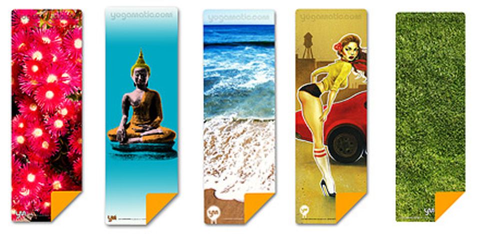 Die Designs sind vielfältig. Hier findet jeder was für seine persönliche Yogamatte. Die Designs sind vielfältig. Hier findet jeder was für seine persönliche Yogamatte.
