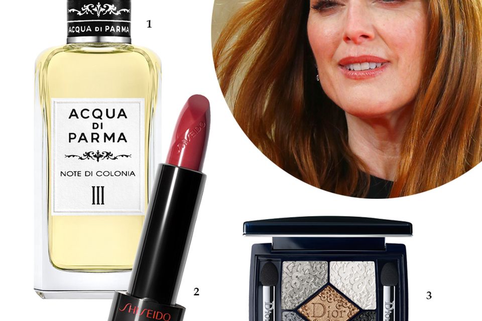 GALA Christmas Shopping Night: 1. Exquisite Hommage an Italiens Operntradition: "Note di Colonia III" von Acqua di Parma mit Myrrhe und Weihrauch. EdC, 100 ml, ca. 345 Euro; 2. Glamouröse Auswahl an pflegenden Rottönen: "Rouge Rouge Lipstick" von Shiseido, je ca. 29 Euro; 3. Veredeltes Schmuckstück für die Augen: "Diorific Splendor Palette" von Dior, ca. 56 Euro, limitiert 1. Exquisite Hommage an Italiens Operntradition: "Note di Colonia III" von Acqua di Parma mit Myrrhe und Weihrauch. EdC, 100 ml, ca. 345 Euro; 2. Glamouröse Auswahl an pflegenden Rottönen: "Rouge Rouge Lipstick" von Shiseido, je ca. 29 Euro; 3. Veredeltes Schmuckstück für die Augen: "Diorific Splendor Palette" von Dior, ca. 56 Euro, limitiert
