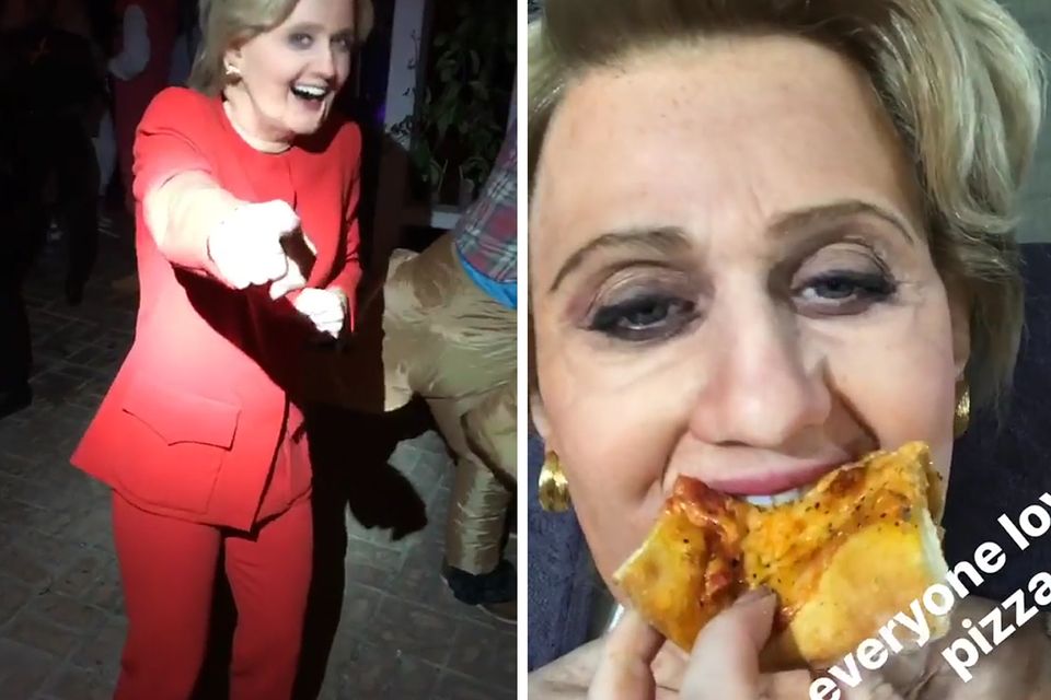 Katy Perry zeigt ihre Hillary-Dance-Moves auf Instagram. Am Ende des Abends hat sie sich eine Pizza verdient.