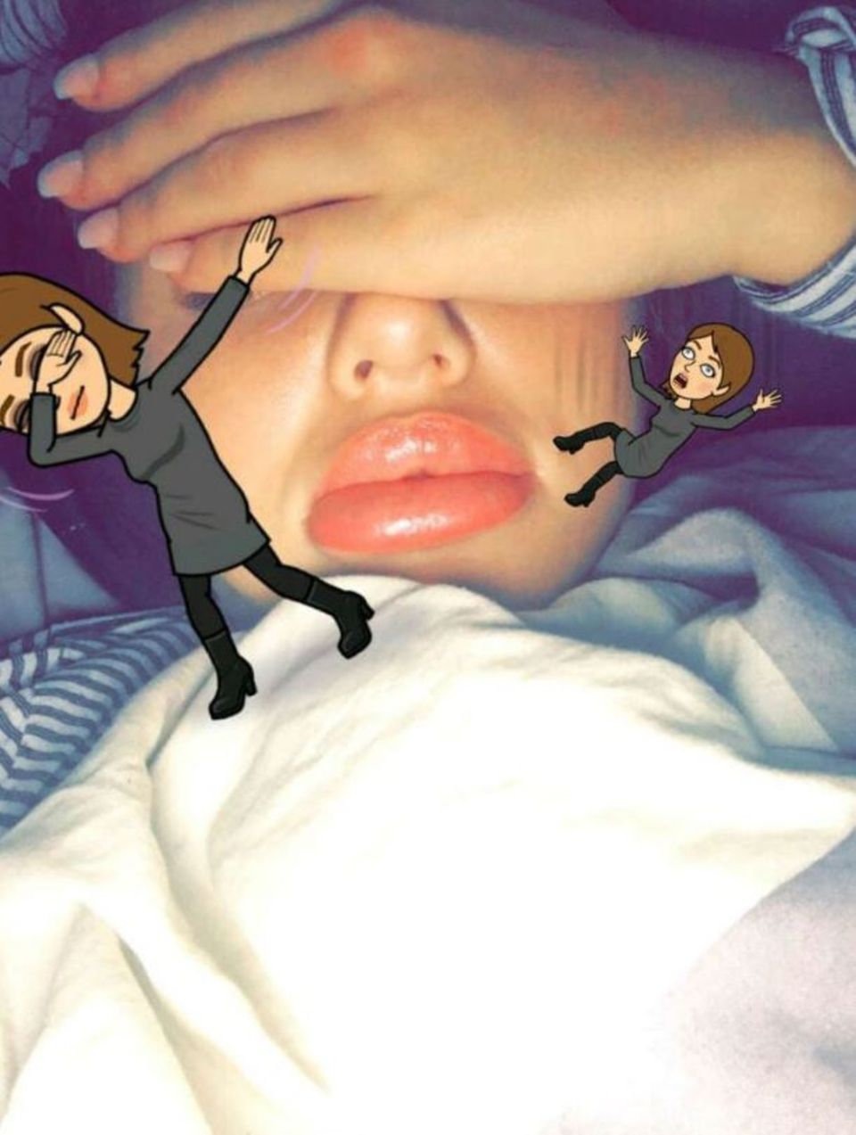 Kim Gloss' Lippen sind extrem angeschwollen