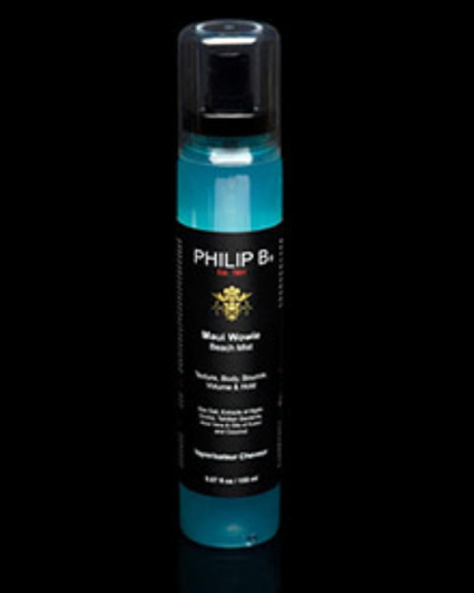 Haarpflege plus Styling aus Hollywood: "Maui Wowie Beach Mist" von Philip B., 150 ml, ca. 29 Euro über www.niche-beauty.com Haarpflege plus Styling aus Hollywood: "Maui Wowie Beach Mist" von Philip B., 150 ml, ca. 29 Euro über www.niche-beauty.com
