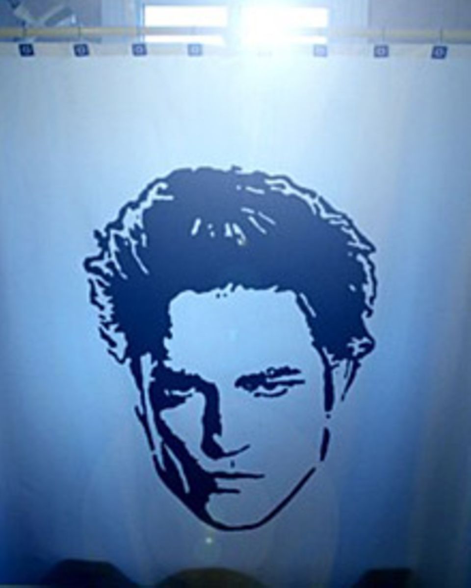 Robert Pattinson auch unter der Dusche - wenn auch nur auf dem Vorhang! Robert Pattinson auch unter der Dusche - wenn auch nur auf dem Vorhang!