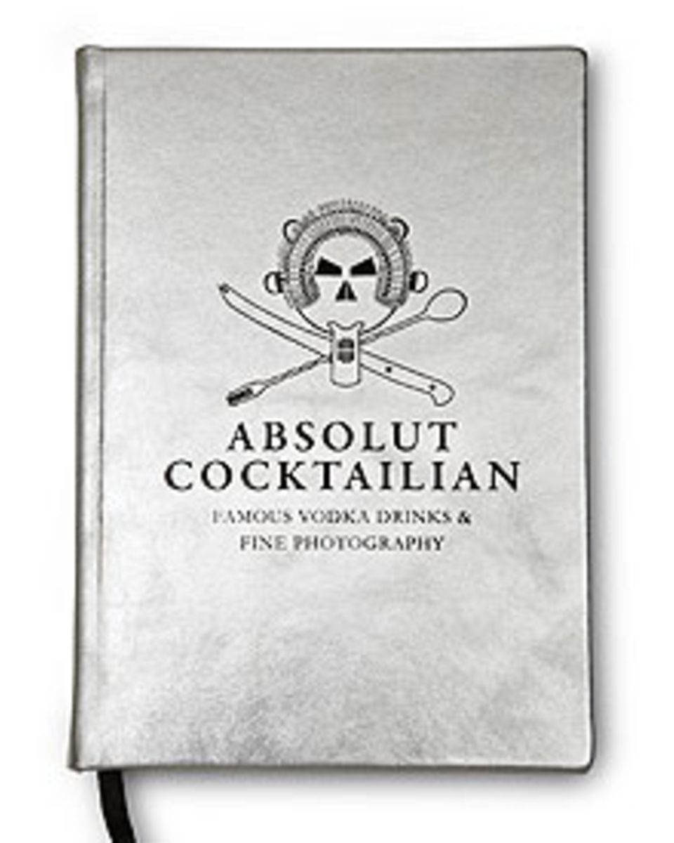 Chic und edel präsentiert sich das Buch "Absolut Cocktailian" mit seinem metallisch glänzenden Buchdeckel.