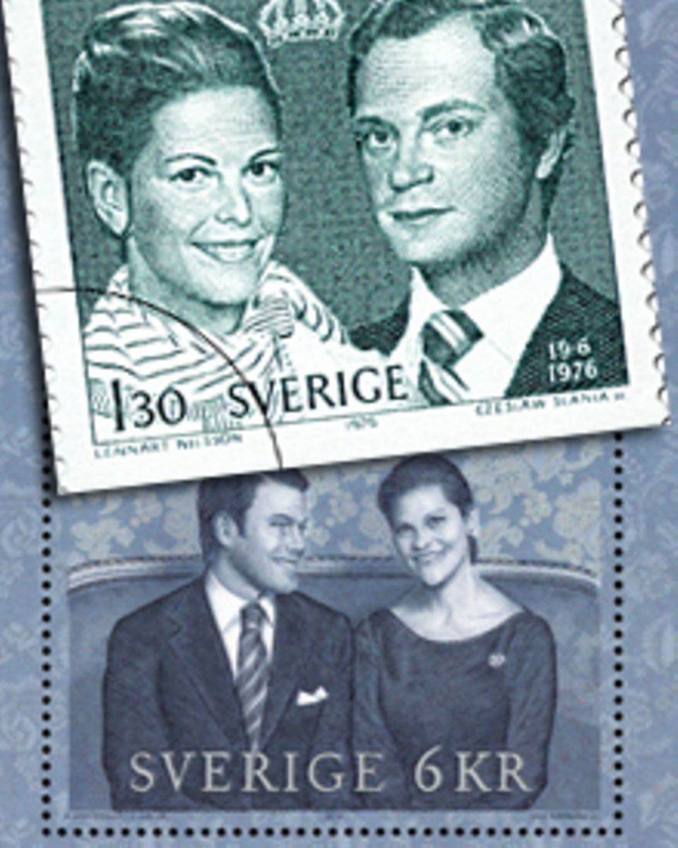 Noch eine Übereinstimmung: die Sonderbriefmarken. Victoria und Daniel sind sechs Kronen wert. Das reicht für einen Standardbrief Noch eine Übereinstimmung: die Sonderbriefmarken. Victoria und Daniel sind sechs Kronen wert. Das reicht für einen Standardbrief