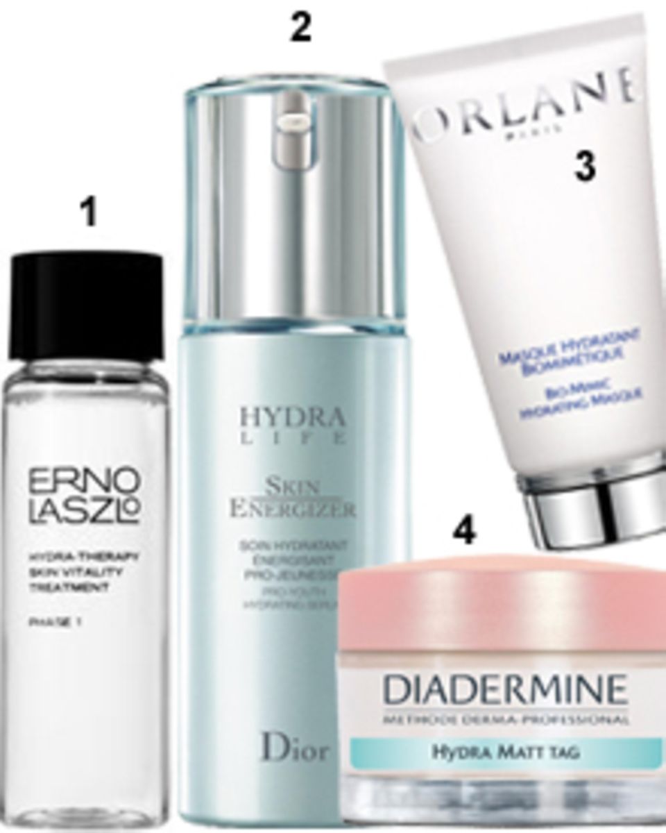 1 "Hydra-Therapy Skin Vitality Treatment, 2-Phasen-Feuchtigkeitsmaske" Erno Laszlo (ca. 64 Euro) 2. "Masque Hydratant Biomimetiq 1 "Hydra-Therapy Skin Vitality Treatment, 2-Phasen-Feuchtigkeitsmaske" Erno Laszlo (ca. 64 Euro) 2. "Masque Hydratant Biomimetiq