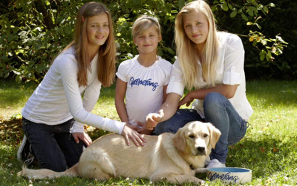 Lilli, Emma und Luna Schweiger sind mit "die Pfotenbande" im Januar 2010 im TV zu sehen.
