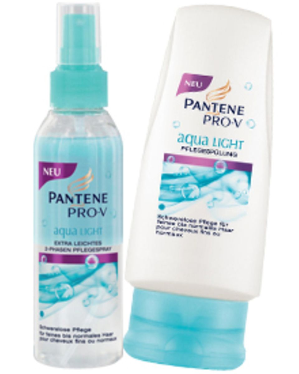 Basis eines Top-Stylings ist gesundes Haar. Sams Empfehlung: 2-Phasen-Pflegespray und Pflegespülung aus der "Aqua Light"-Linie ( Basis eines Top-Stylings ist gesundes Haar. Sams Empfehlung: 2-Phasen-Pflegespray und Pflegespülung aus der "Aqua Light"-Linie (
