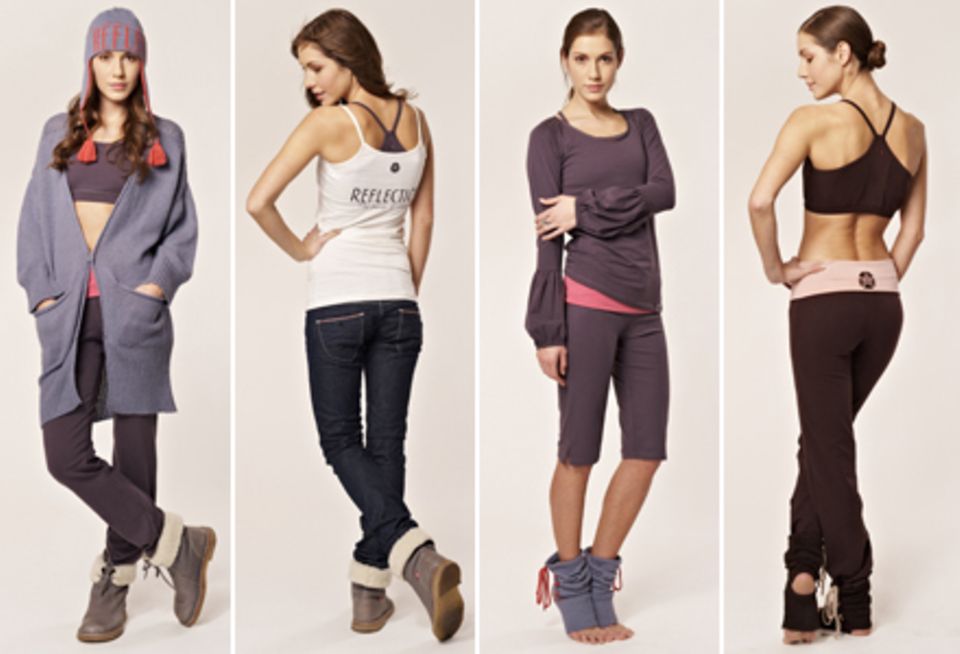 Funktionelle Formen, anschmiegsame Materialien und ein feminines Design: Die "Reflection"-Kollektion macht Yoga zum Lifestyle. Funktionelle Formen, anschmiegsame Materialien und ein feminines Design: Die "Reflection"-Kollektion macht Yoga zum Lifestyle.