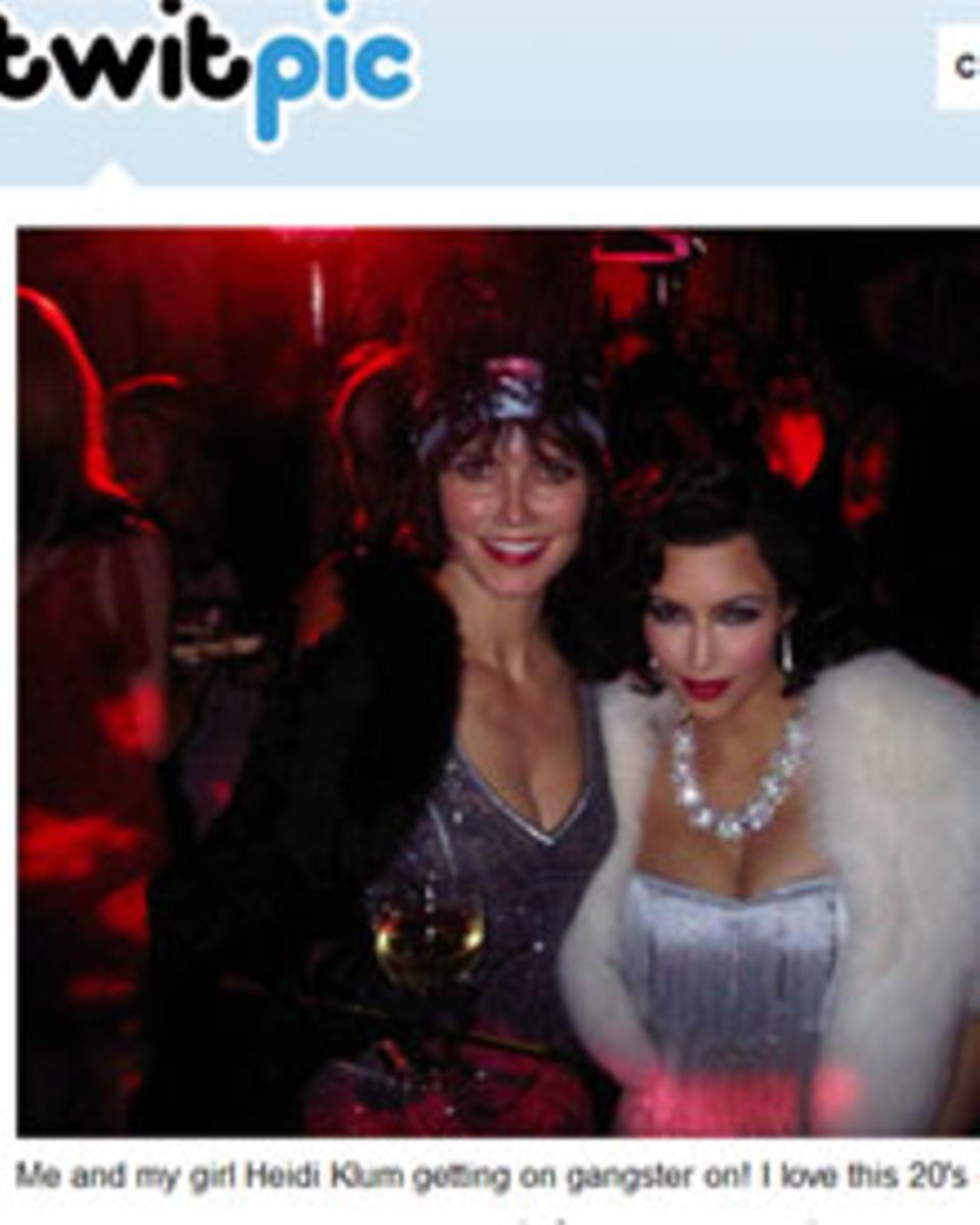 Gäste auf Evas Party: Heidi Klum und Kim Kardashian.