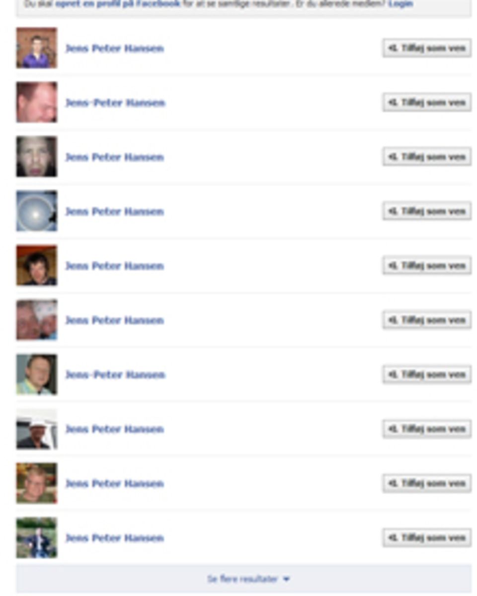 Bei Facebook tummeln sich viele Menschen, die "Jens Peter Hansen" heißen - einer von ihnen soll der Kronprinz gewesen sein. Bei Facebook tummeln sich viele Menschen, die "Jens Peter Hansen" heißen - einer von ihnen soll der Kronprinz gewesen sein.