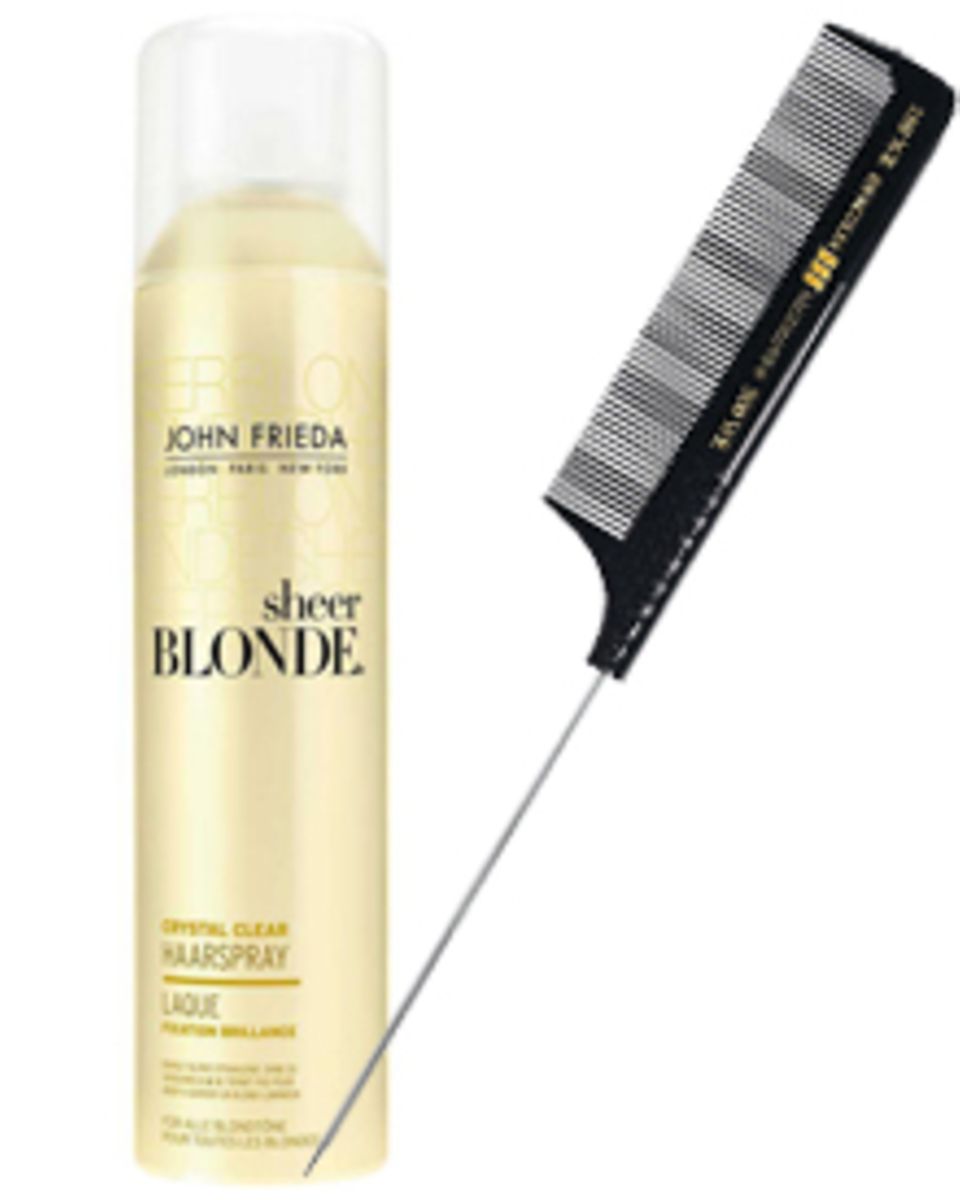 Was Blondinen brauchen? Glanz! ("Sheer Blonde Crystal Clear" von John Frieda, 250 ml, ca. 11 Euro) Vor dem Styling einfach etwas Was Blondinen brauchen? Glanz! ("Sheer Blonde Crystal Clear" von John Frieda, 250 ml, ca. 11 Euro) Vor dem Styling einfach etwas