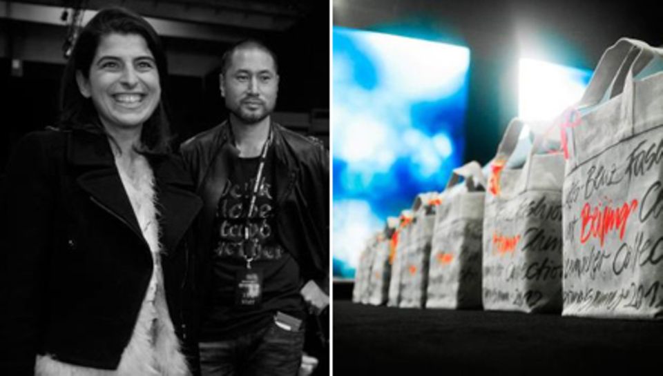 Designerin Dorothee Schumacher hinter den Kulissen der Fashion Week in Bejing. Auf den Sitzen der ersten Reihe warteten tolle Go Designerin Dorothee Schumacher hinter den Kulissen der Fashion Week in Bejing. Auf den Sitzen der ersten Reihe warteten tolle Go