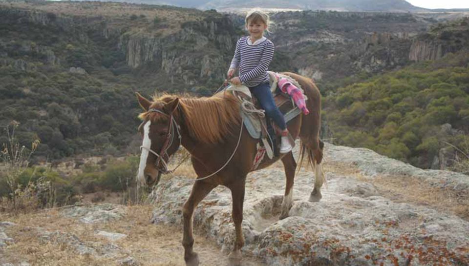 Auch Michelle Williams' Tochter Matilda wagte sich mit ihrem Pferd in die Schluchten von Mexiko.