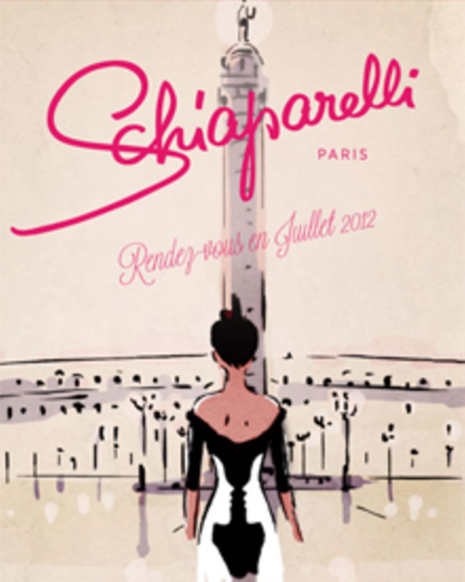 Retro-Rendez-vous mit Mode im Stil von Legende Elsa Schiaparelli in Paris.