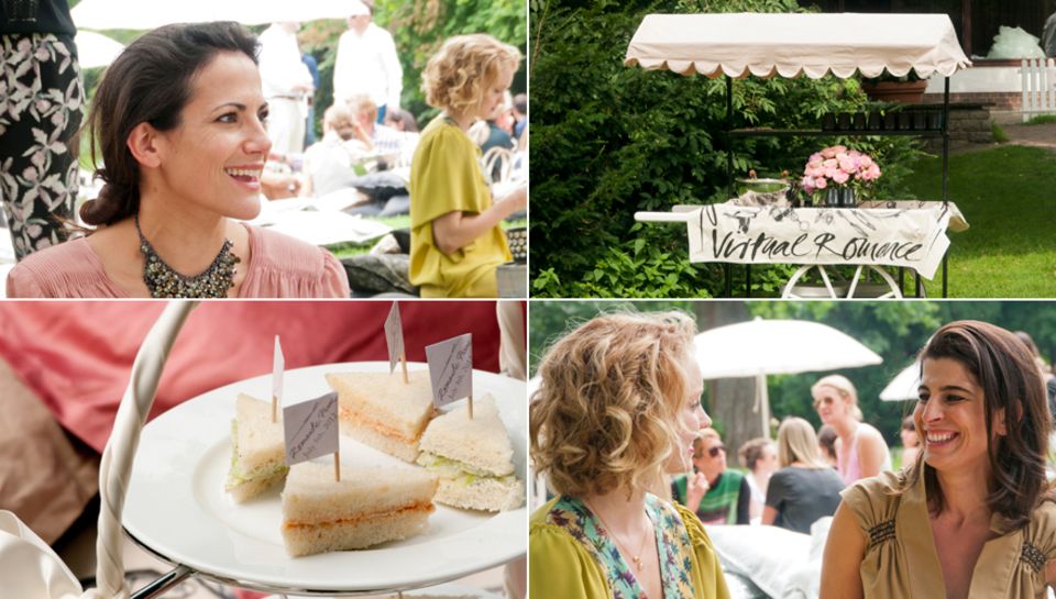 Bettina Zimmermann, Lily Cole und Chefdesignerin Dorothee Schumacher genossen nach der Show ein sommerliches Picknick im Berline