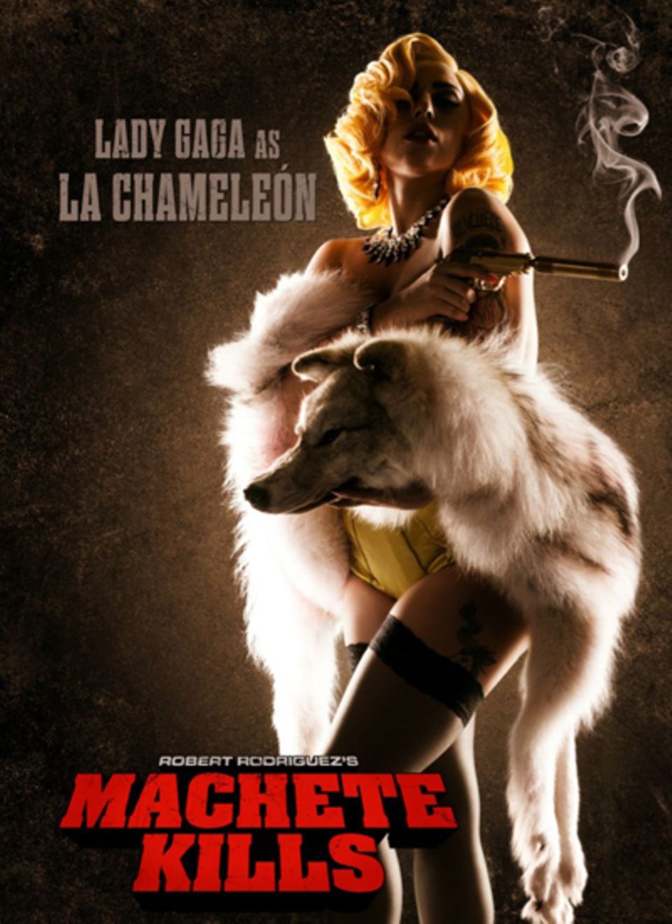 Lady GaGa posiert auf dem Filmposter von Robert Rodriguez "Machete Kills" als "La Chameleón". Lady GaGa posiert auf dem Filmposter von Robert Rodriguez "Machete Kills" als "La Chameleón".