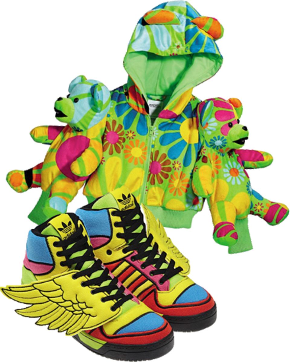 "Adidas Originals by Jeremy Scott" heißt die Kollektion, die Scott seit 2003 sehr erfolgreich entwirft. Für Herbst/Winter 2012 k "Adidas Originals by Jeremy Scott" heißt die Kollektion, die Scott seit 2003 sehr erfolgreich entwirft. Für Herbst/Winter 2012 k