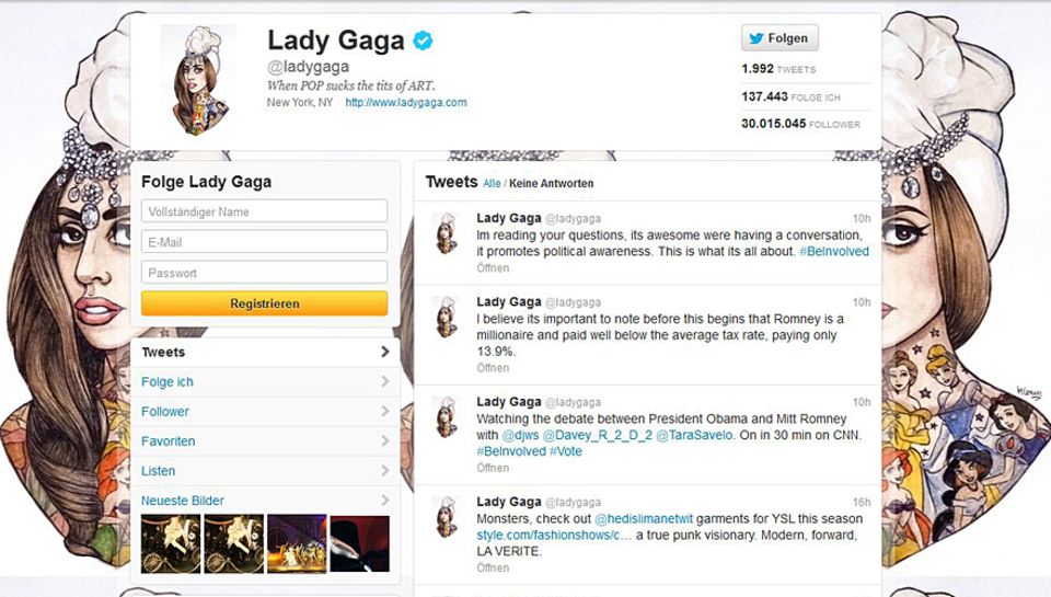 Lady GaGas Twitter Account Lady GaGas Twitter Account