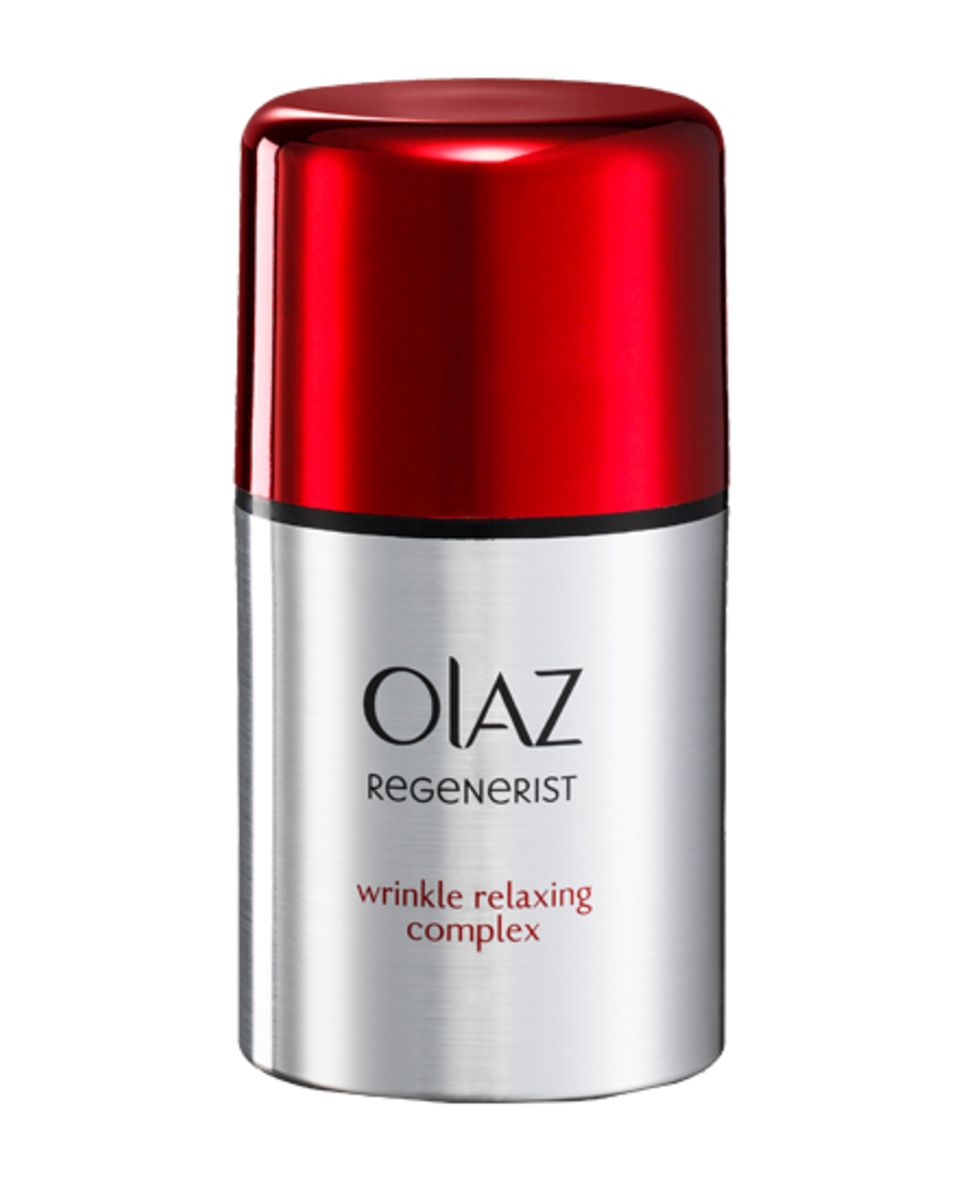 Der "Regenerist Falten-Entspannungskomplex" will das Hautbild innerhalb von zehn Minuten sichtbar verbessern. Von Olaz, 50 ml, c