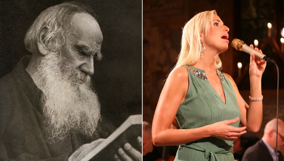 Links: Leo Tolstoi - Viktorias Ururgroßvater (1928 - 1910) schrieb unter anderem "Krieg und Frieden" und "Anna Karenina", zwei K Links: Leo Tolstoi - Viktorias Ururgroßvater (1928 - 1910) schrieb unter anderem "Krieg und Frieden" und "Anna Karenina", zwei K