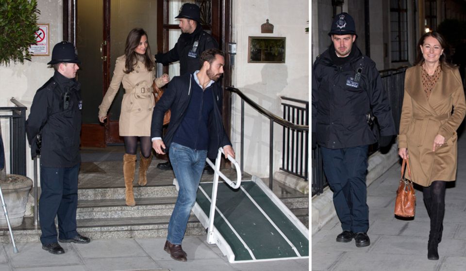 Pippa Middleton, James Middleton und die Mutter, Carole Middleton, besuchen ihre Kate am Mittwoch (5. Dezember) im Krankenhaus u