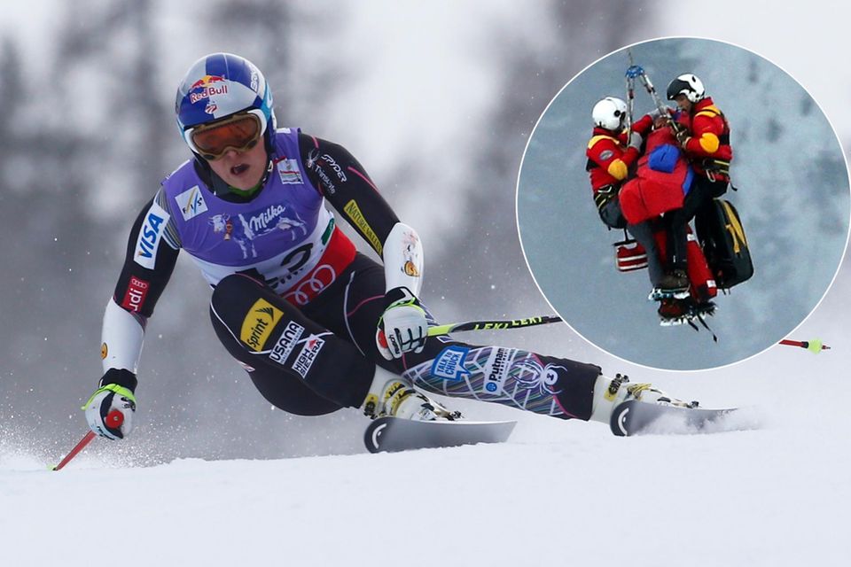Unglücksfahrt: Lindsey Vonn galt vergangene Woche als Gold-Favoritin beim Super-G der alpinen Ski-WM in Schladming - kraftvoll startete sie ins Rennen. Dann der Sturz am sogenannten Posersprung: Lindsey landete unglücklich und überschlug sich. Mit schweren Verletzungen wurde sie per Helikopter geborgen.
