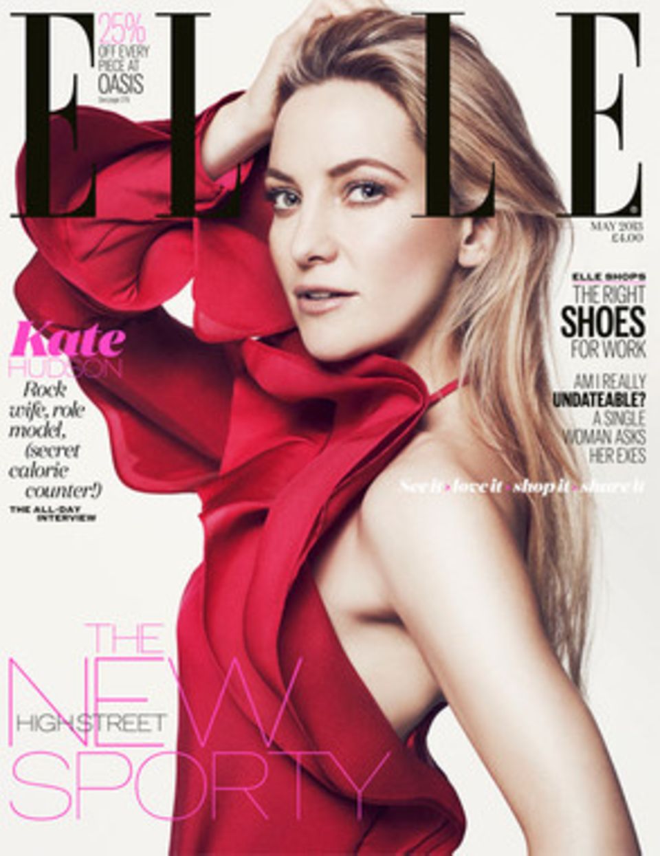 Kate Hudson: Kate Hudson auf dem Cover der britischen Elle. Kate Hudson auf dem Cover der britischen Elle.