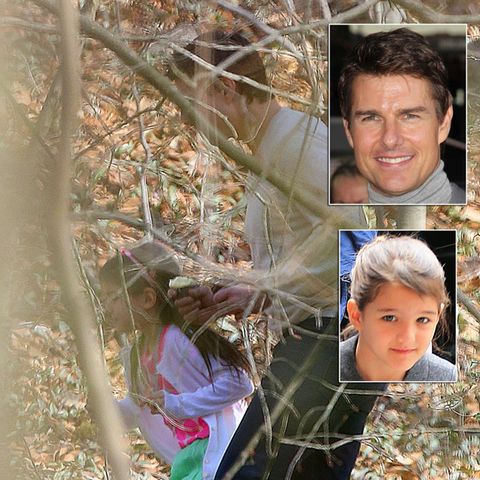 Tom Cruise läuft mit seiner Tochter Suri durch einen Park in Westchester, New York.