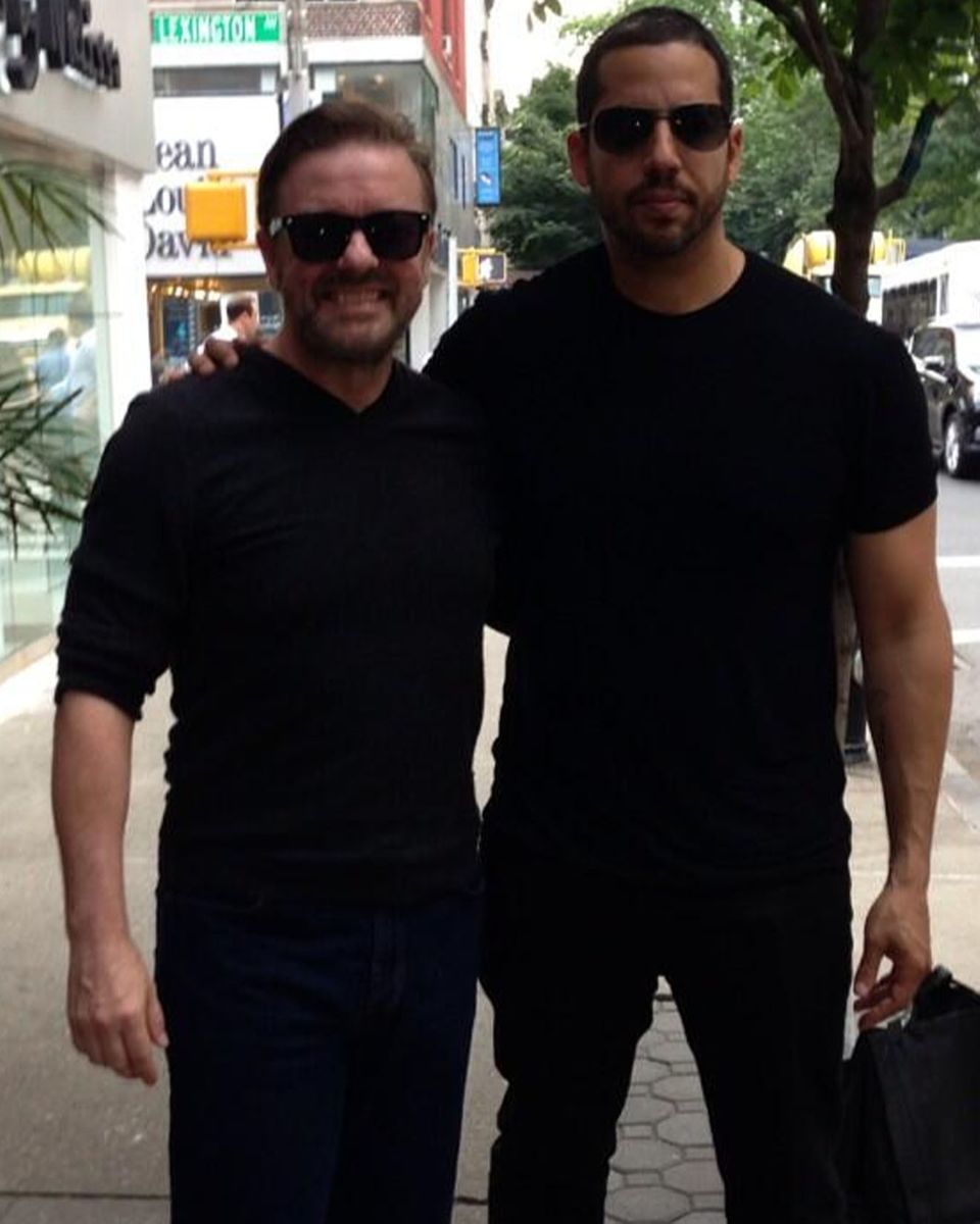 Zufall oder Magie? Auch Ricky Gervais hat David Blaine getroffen. Zufall oder Magie? Auch Ricky Gervais hat David Blaine getroffen.