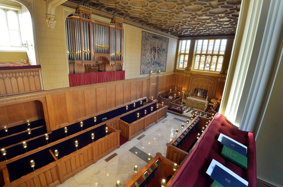 Prinz George: Das Innere der "Chapel Royal", in der sich die Taufgesellschaft rings um Prinz George versammelte. Das Innere der "Chapel Royal", in der sich die Taufgesellschaft rings um Prinz George versammeln wird.