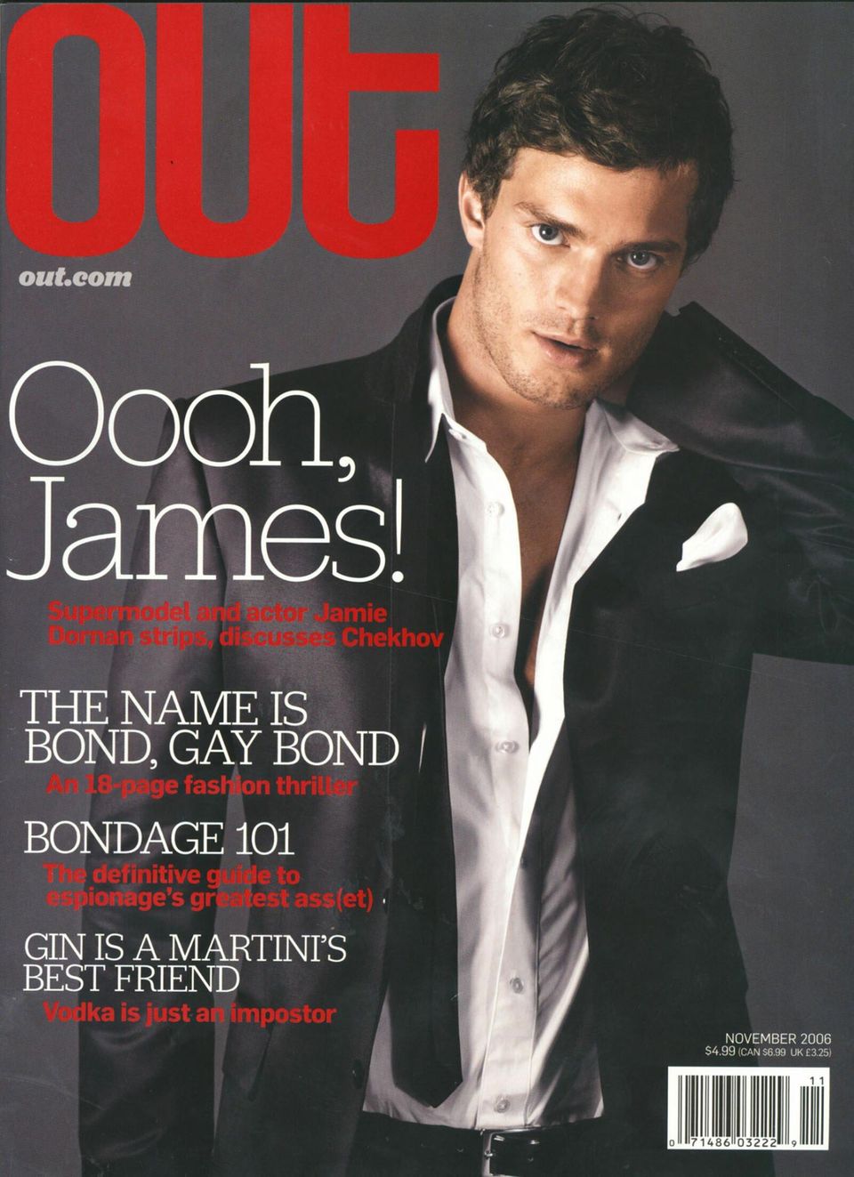 2006 schon mal Coverboy - damals verkündete Jamie Dornan im Schwulenmagazin "Out", dass er dringend wieder eine Freundin brauche, er sei kein Typ für One-Night-Stands. Das war nach seiner Trennung von Keira Knightley.