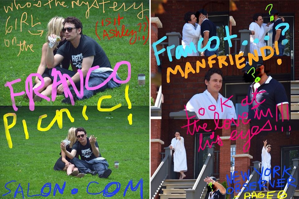James Franco macht sich mit selbstgeschossenen Paparazzi-Bildern über die Hollywood-Fotografen lustig.