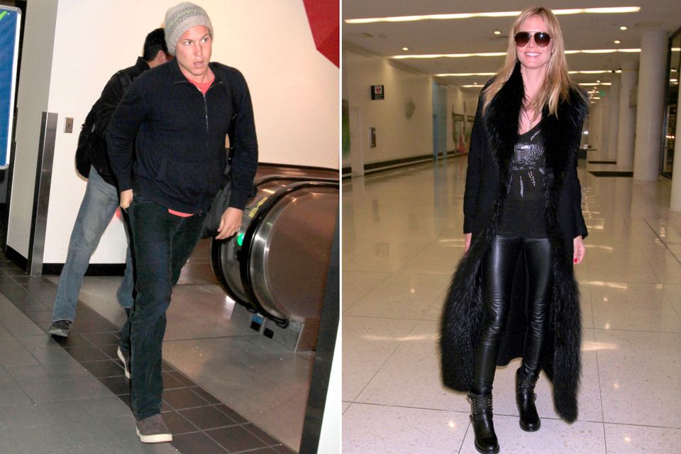 Heidi Klum: Vito Schnabel und Heidi Klum verlassen am Montag (24. Februar) gemeinsam den Flughafen in Los Angeles. Vito Schnabel und Heidi Klum am Flughafen in Los Angeles
