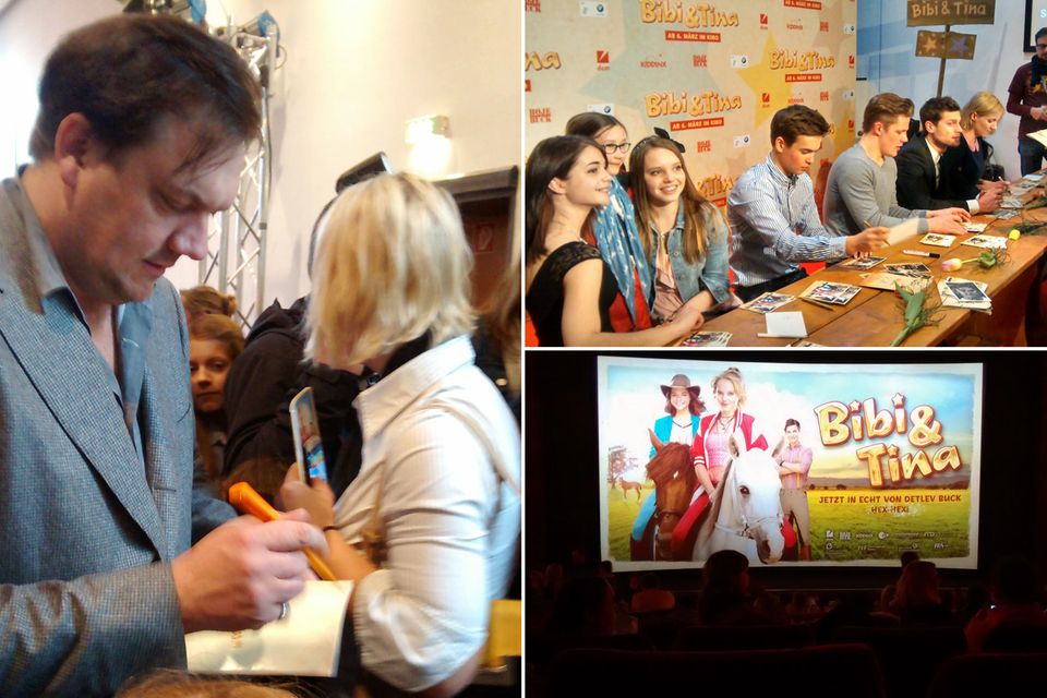 Volles Haus im Hamburger Cinemaxx bei der Premiere von Detlev Bucks Film "Bibi&Tina": Die Fans des Pop-Dramas gaben Szenen-Applaus und sangen bei den Songs mit. Dafür gaben Schauspieler wie Charly Hübner und Winnie Böwe auch total geduldig Autogramme.