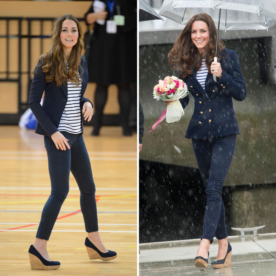 Herzogin Catherine in London (links) und in Auckland (rechts)