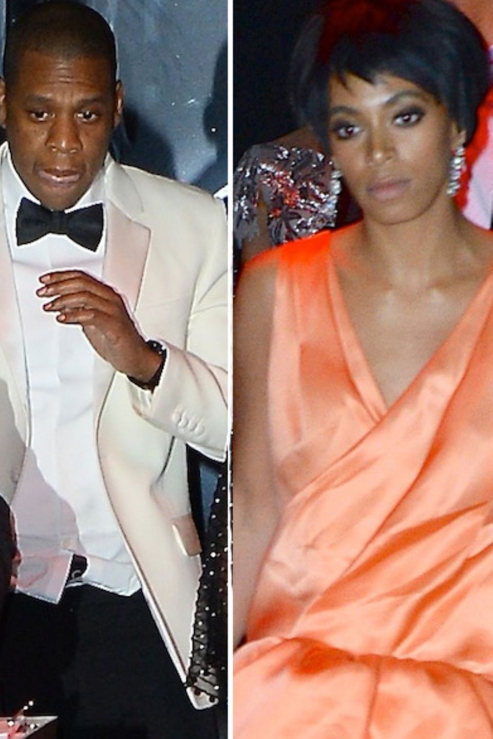 Jay-Z und seine Schwägerin Solange Knowles unmittelbar nach der angeblichen Prügelattacke in New York. Jay-Z und seine Schwägerin Solange Knowles unmittelbar nach der angeblichen Prügelattacke in New York.