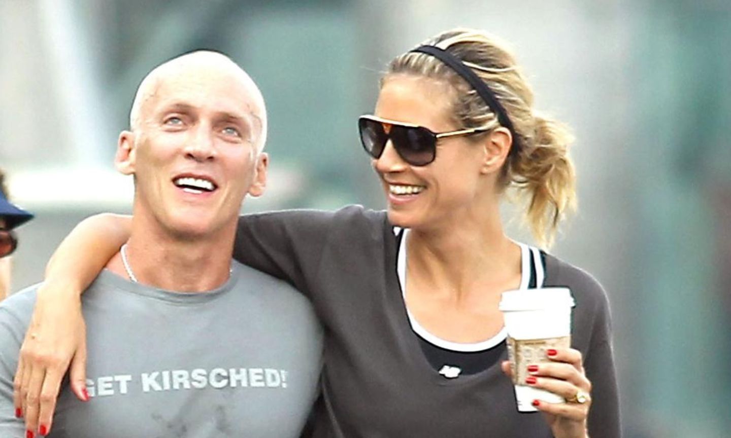 Personaltrainer David Kirsch und Heidi Klum strahlen nach einem erfolgreichen Work-Out.