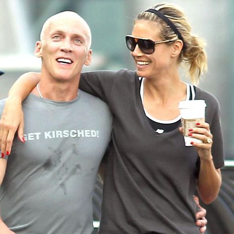 Personaltrainer David Kirsch und Heidi Klum strahlen nach einem erfolgreichen Work-Out.