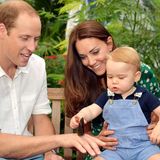Prinz George bewundert mit seinen Eltern die Schmetterlinge im Londoner Natural History Museum.