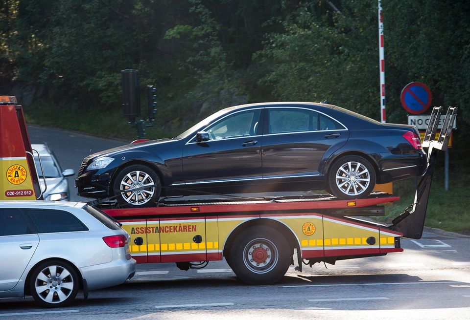 Mit diesem Wagen crashte Carl Gustafs Mercedes zusammen.