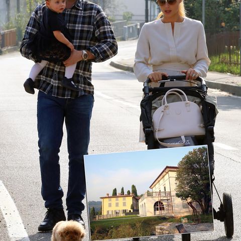 Tomaso Trussardi und Michelle Hunziker mit Sole, Villa in Bergamo