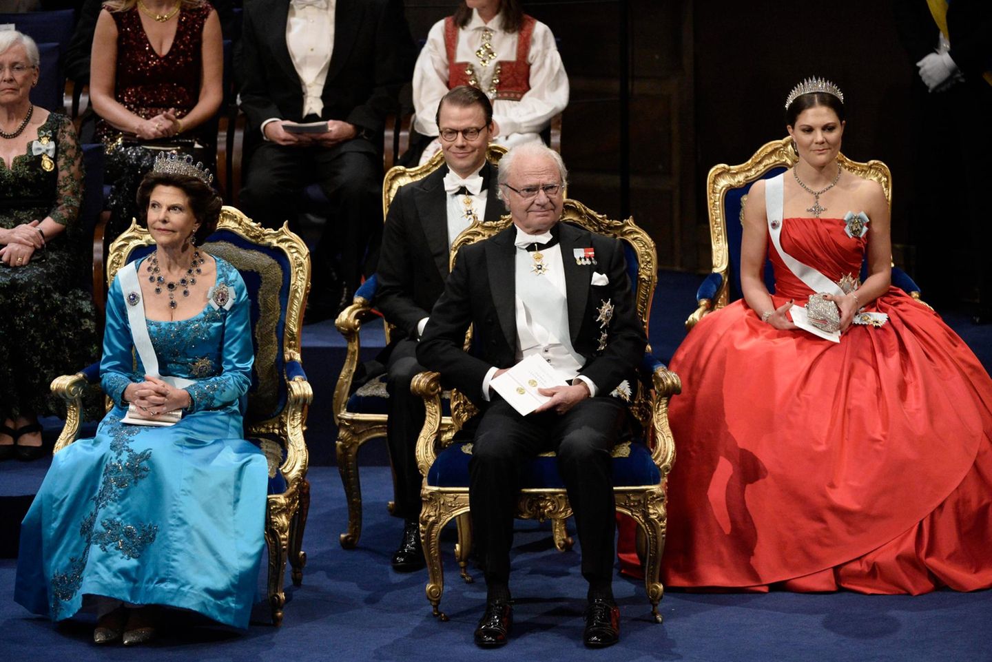 Königin Silvia, König Carl Gustaf, Prinz Daniel und Prinzessin Victoria