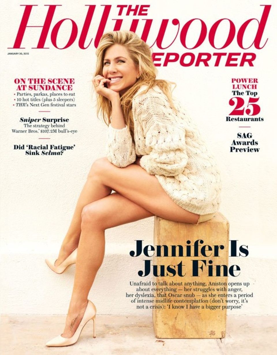 Jennifer Aniston + Justin Theroux: Das Cover des "The Hollywood Reporter" mit Jennifer Aniston auf dem Titel. Das Cover des "The Hollywood Reporter" mit Jennifer Aniston auf dem Titel.