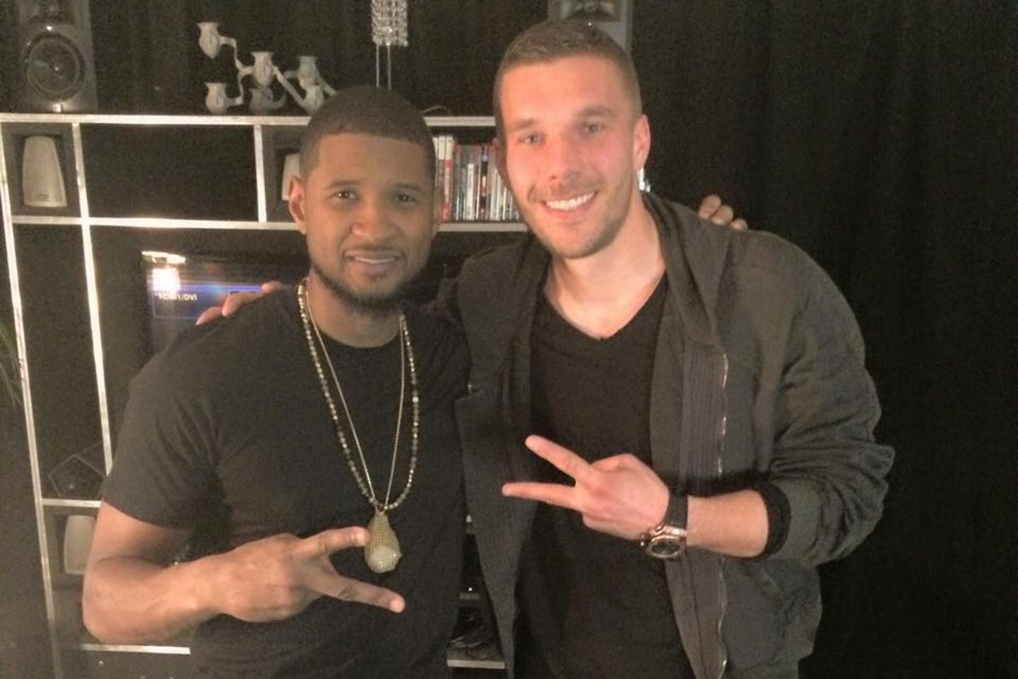 Usher + Podolski: Neue Männerfreundschaft?