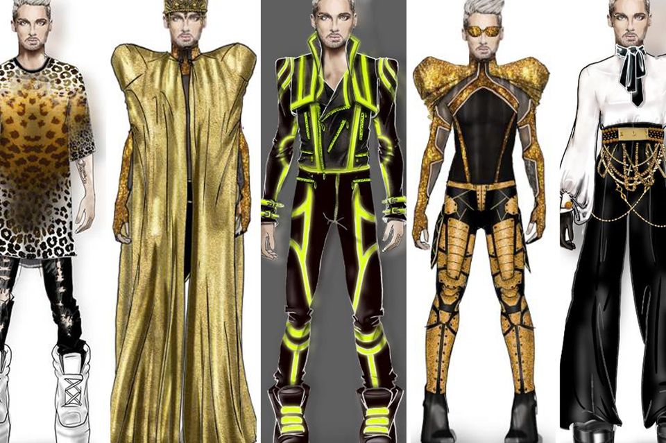 Für die Tour von "Tokio Hotel" entwarf Sänger Bill Kaulitz seine Bühnen-Outfits selbst.