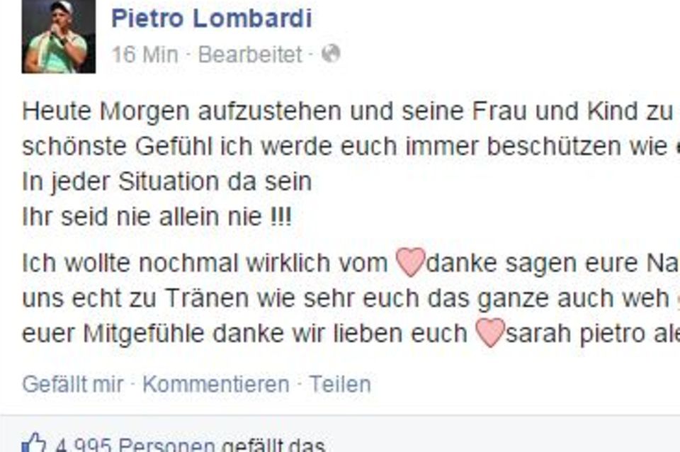 Pietro Lombardi Facebook