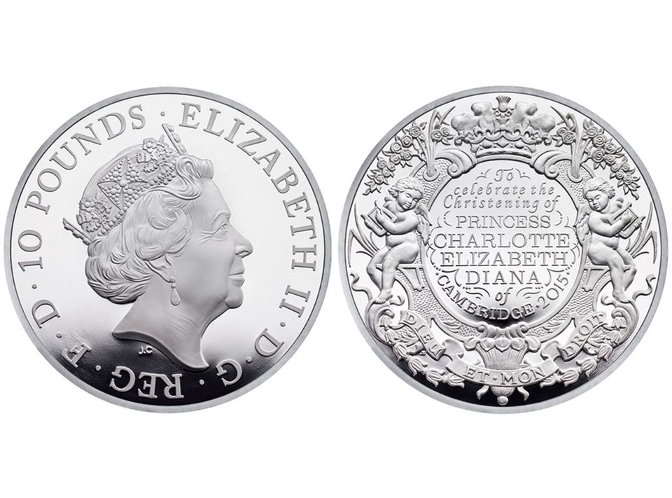Prinzessin Charlotte: Die offizielle Münze der "Royal Mint" zur Feier von Prinzessin Charlottes Taufe am 5. Juli 2015. Die offizielle Münze der "Royal Mint" zur Feier von Prinzessin Charlottes Taufe am 5. Juli 2015.